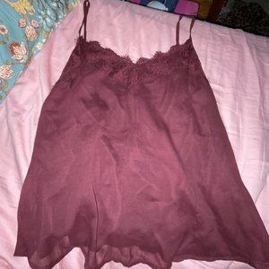 Abercrombie & Finch Maroon Lace Top